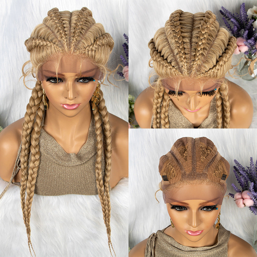 Braided Lace Front Wig With Baby Hair 4 Braids