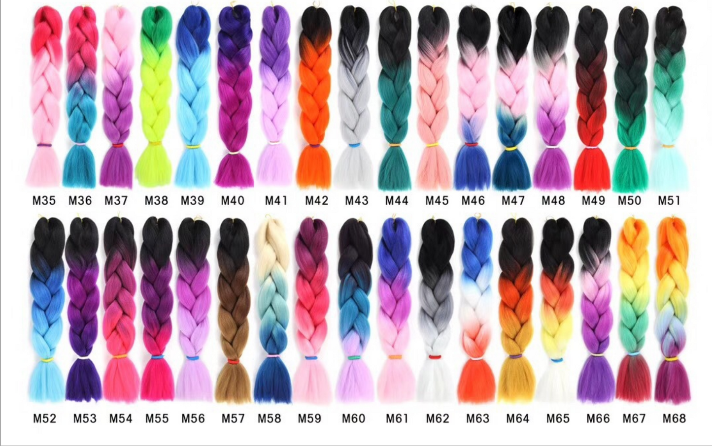 Colorful Synthetic hair Braids Ombre Braiding Hair Extensions 24Inch 100g