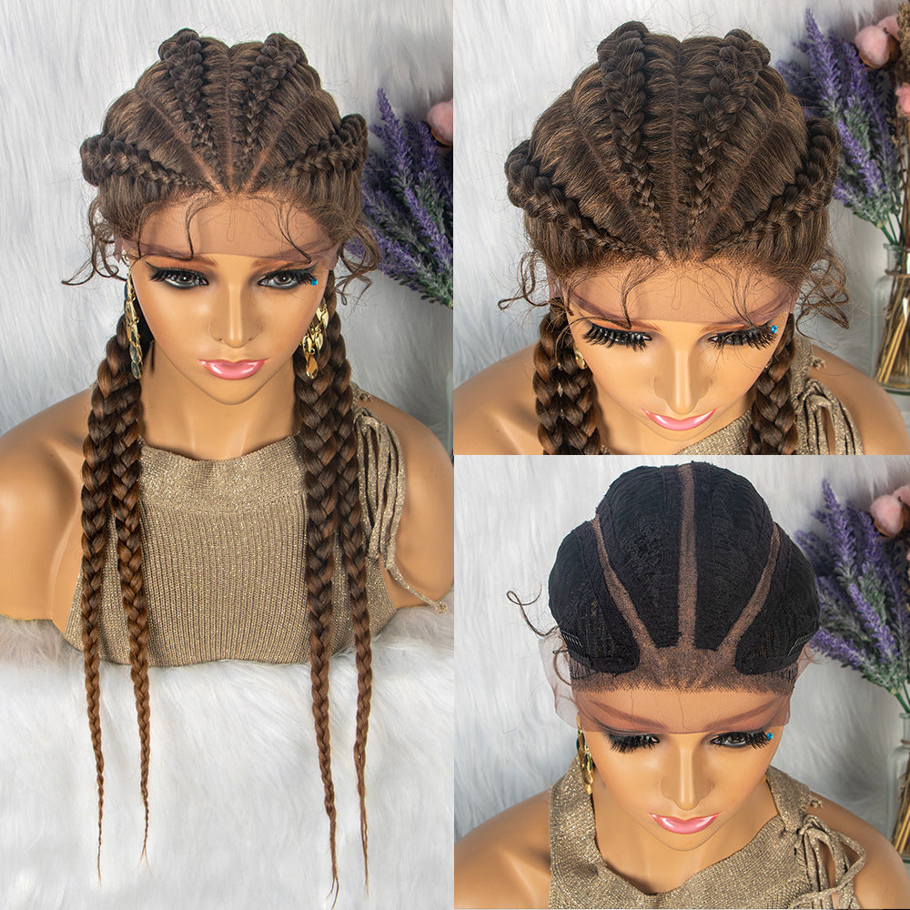 Braided Lace Front Wig With Baby Hair 4 Braids